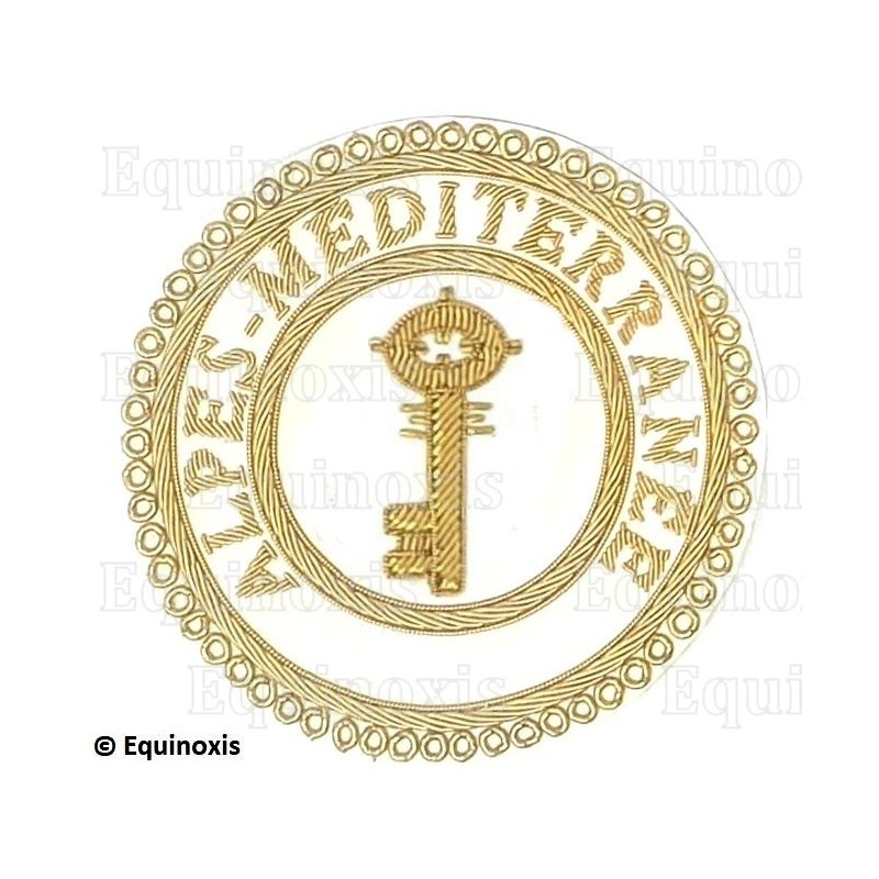 Badge / Macaron GLNF – Grande tenue provinciale – Grand Trésorier – Alpes-Méditerranée – Brodé main